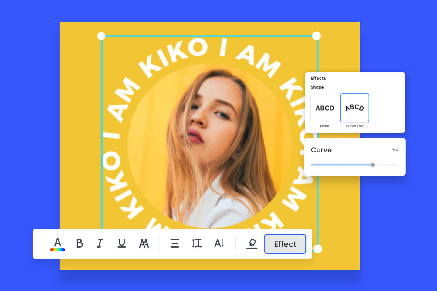 Make curved text around a portrait