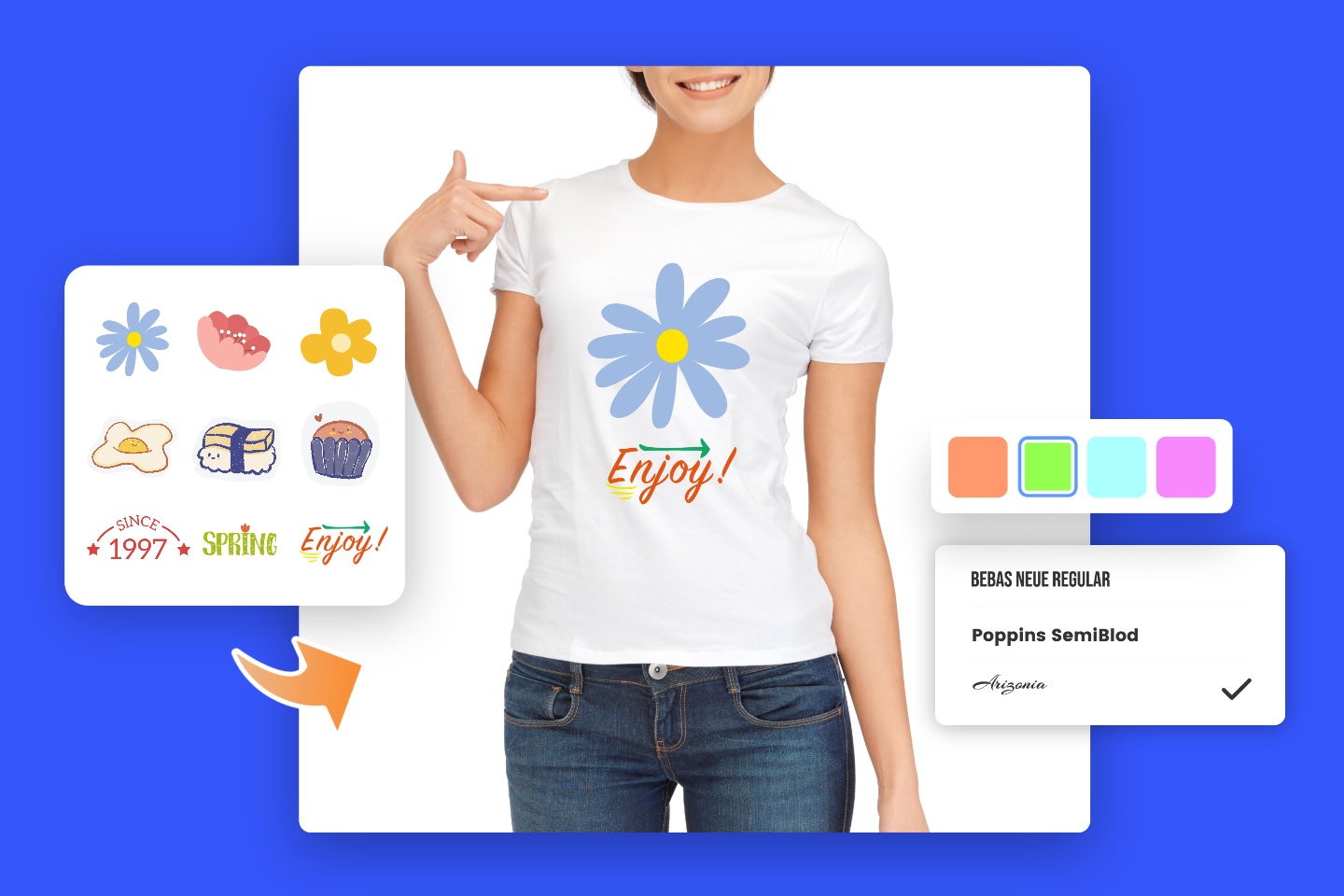 Mock up a white T shirt with fotor online mockup generator