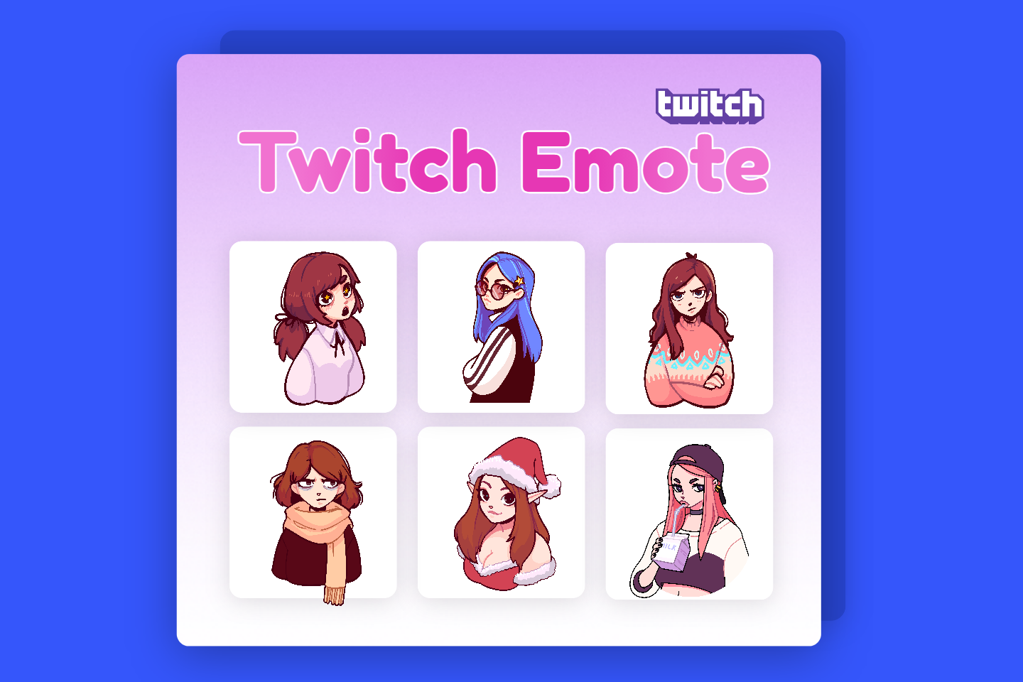 Six twitch emots in Fotor twitch emote maker