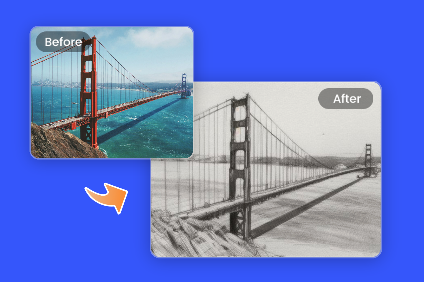 Transform lanscape photo into stencil with picture stencil converter
