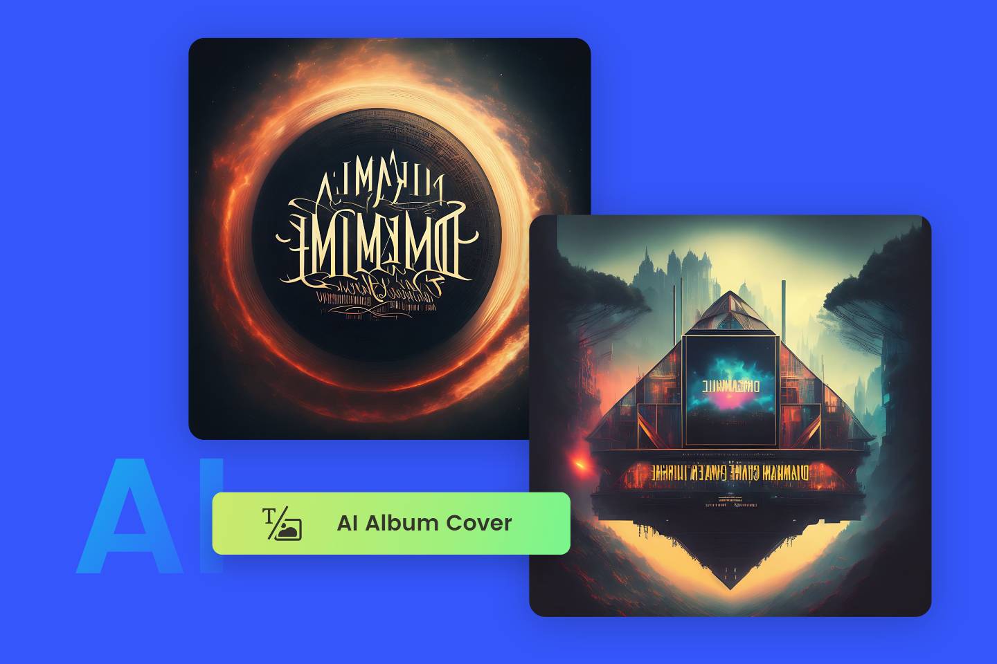 Deux pochettes d’album créées par le générateur de pochette d’album IA