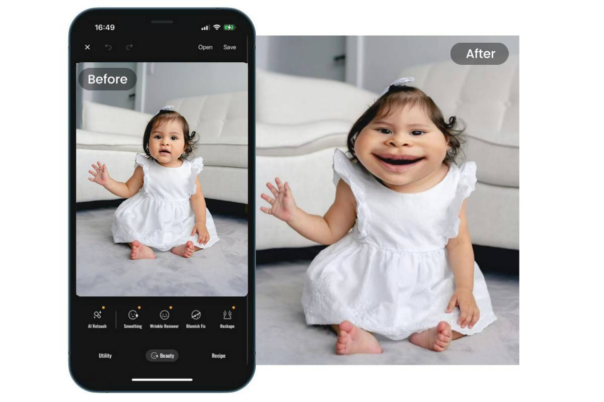 Produktoberflaechenbild der lustigen Gesichter-App