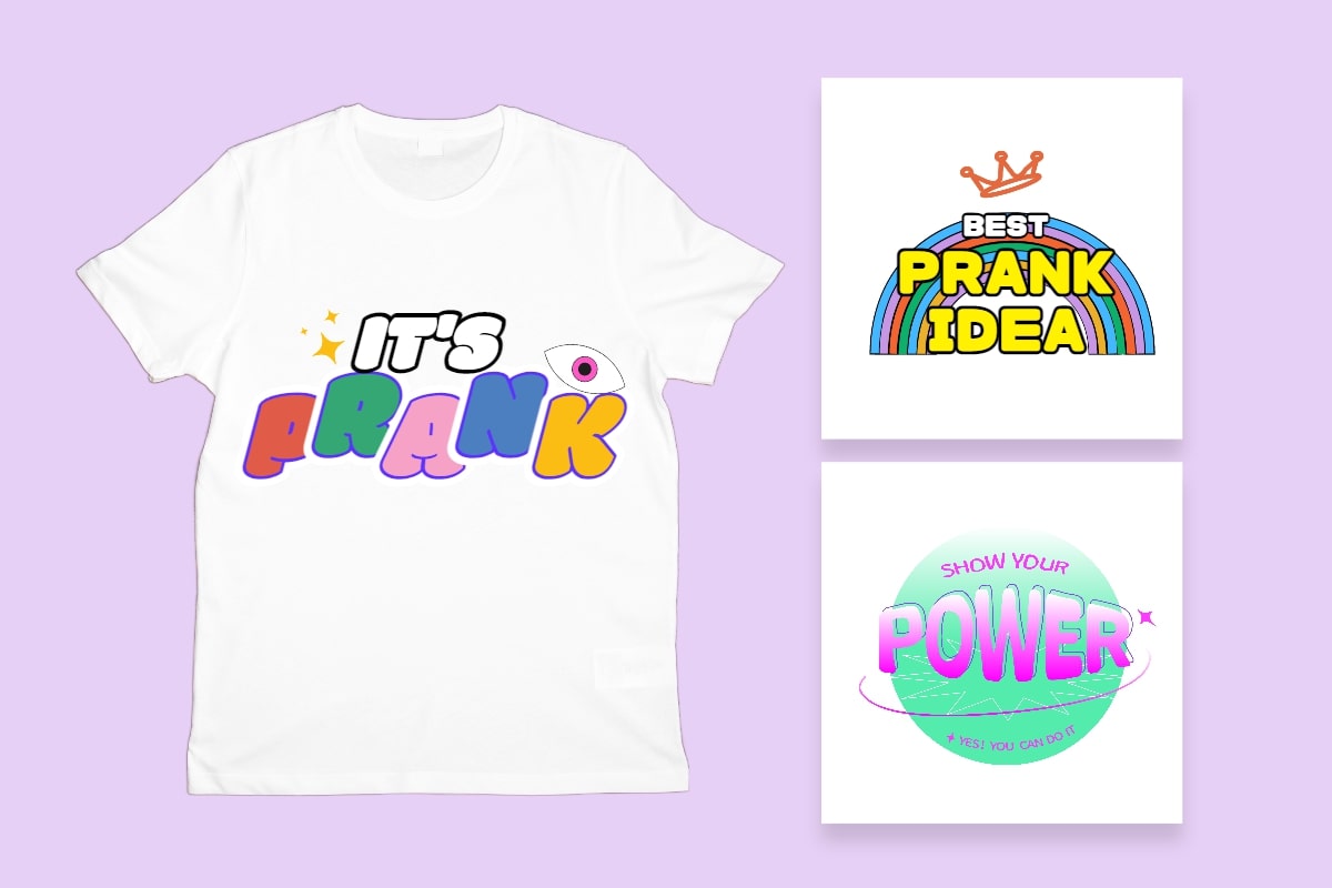 A variety of T-shirt design templates to choose from