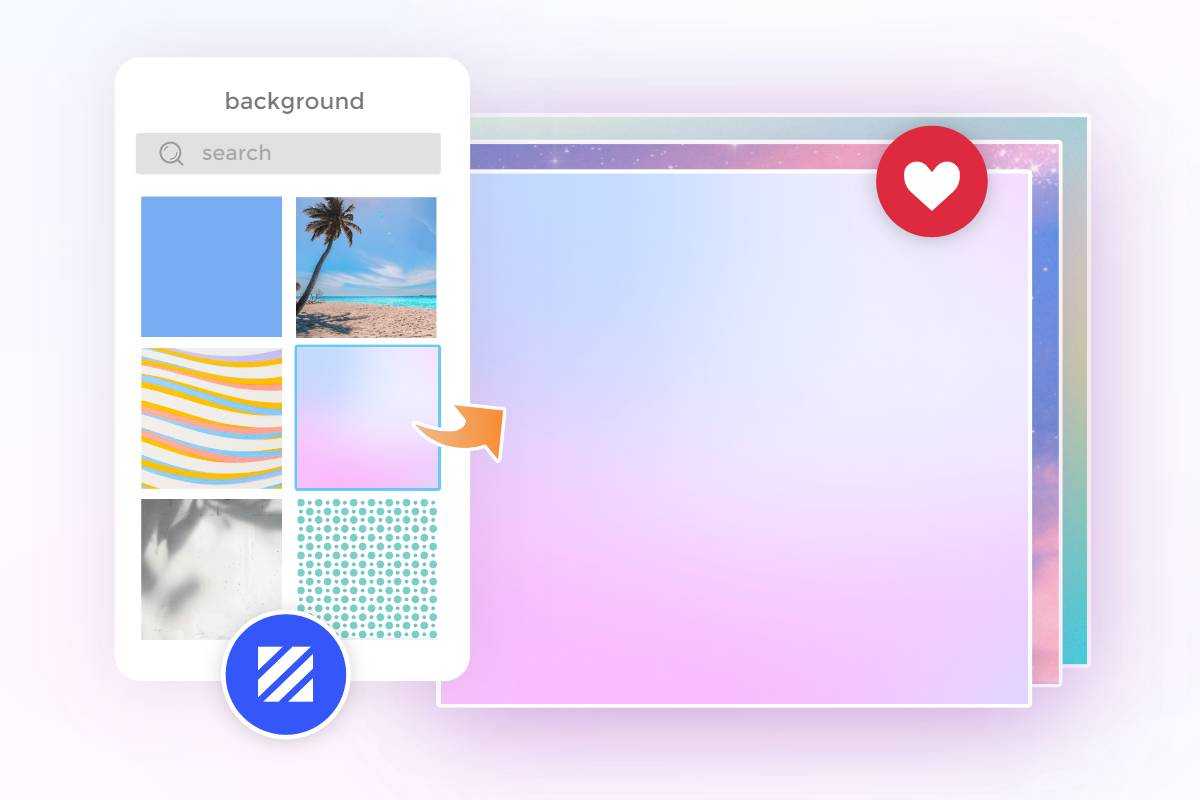 Uma grande variedade de imagens de fundo à escolha
