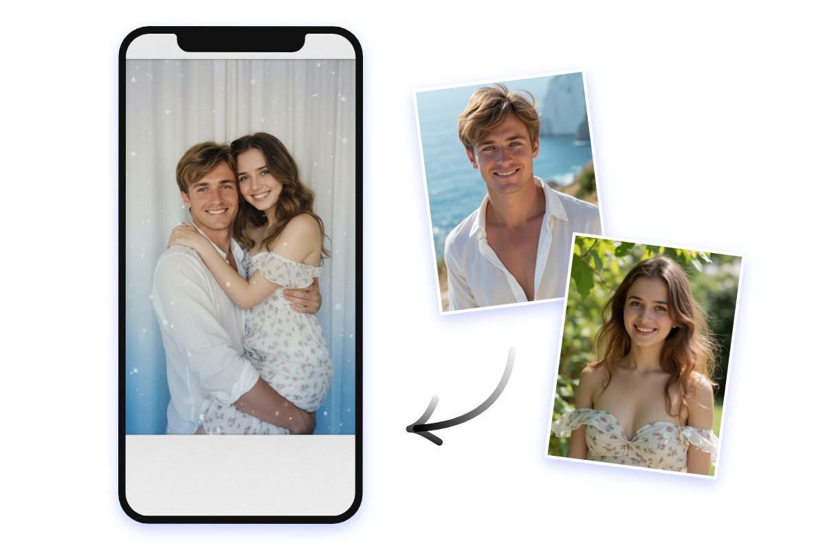 Fusión y generador de fotos Polaroid con IA en la app