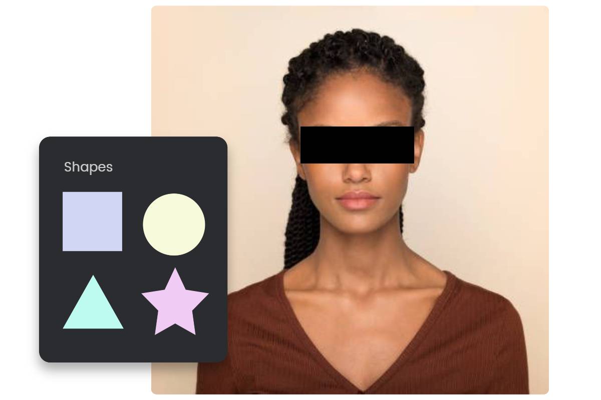 Add black bar over eye for censorship with Fotor