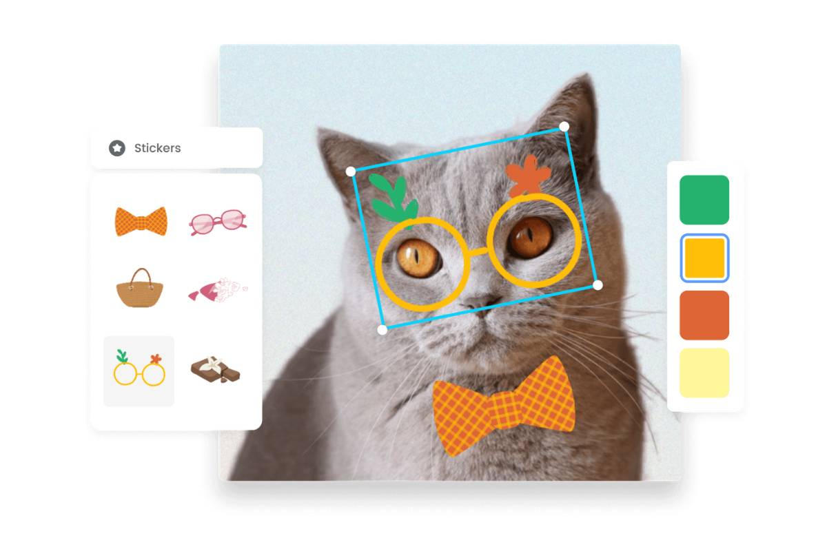 Add clipart to photo using Fotor