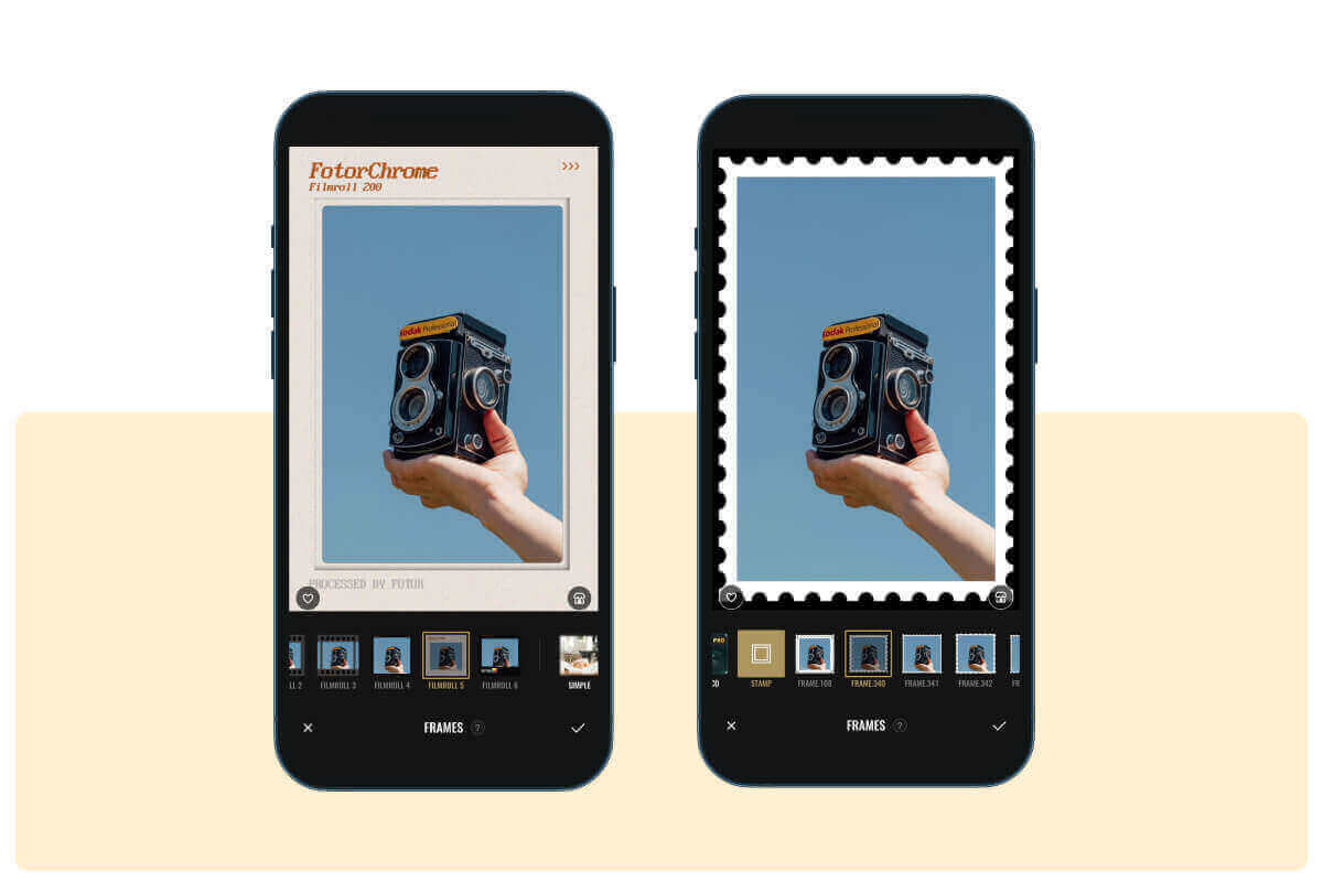 ajouter des bordures d'images avec l'application fotor