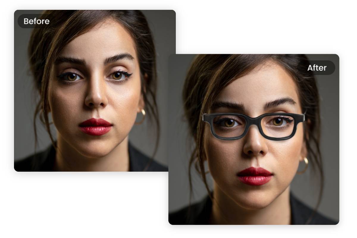 Add realistic glasses to photo online with Fotor AI