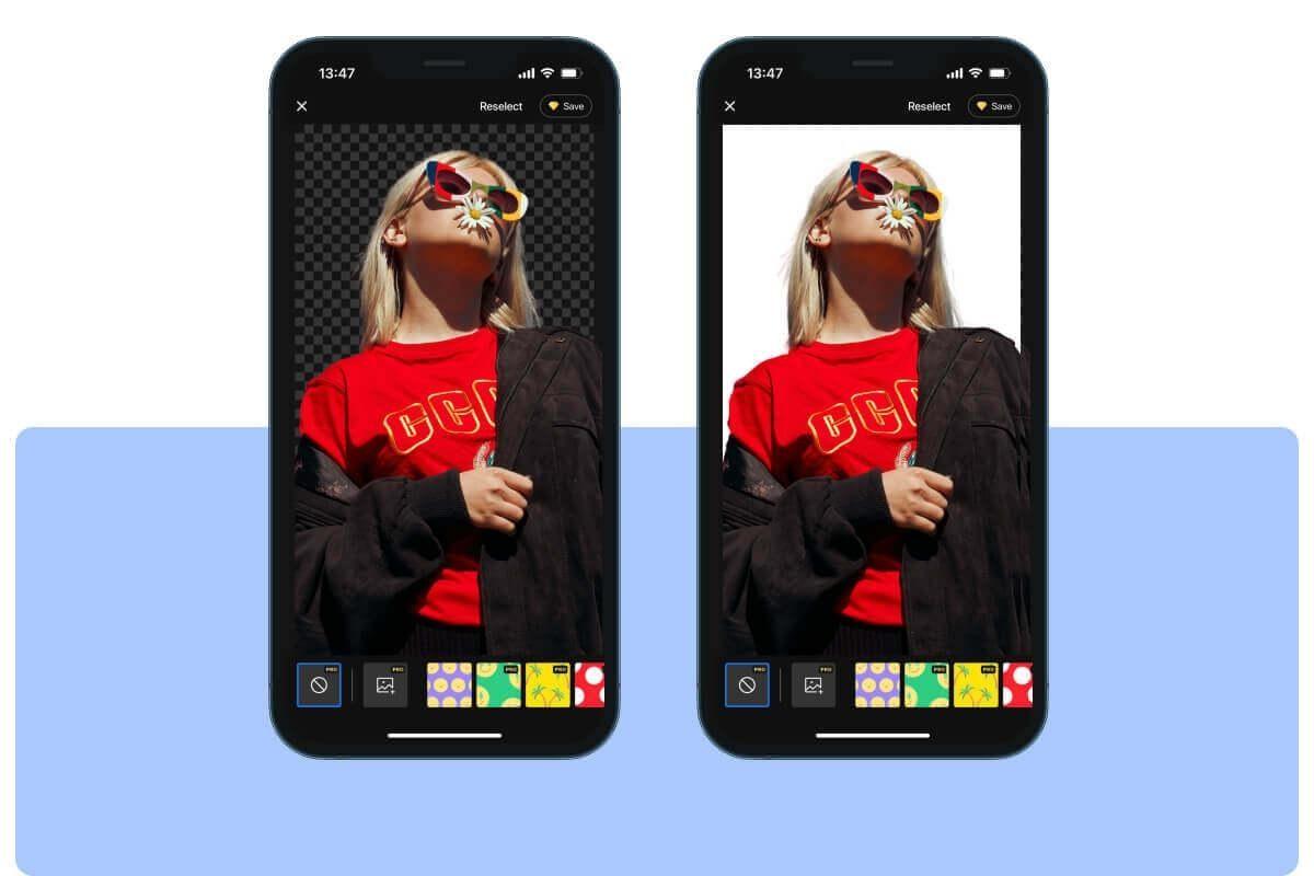 Application Fortor pour changer le fond dune photo blanc