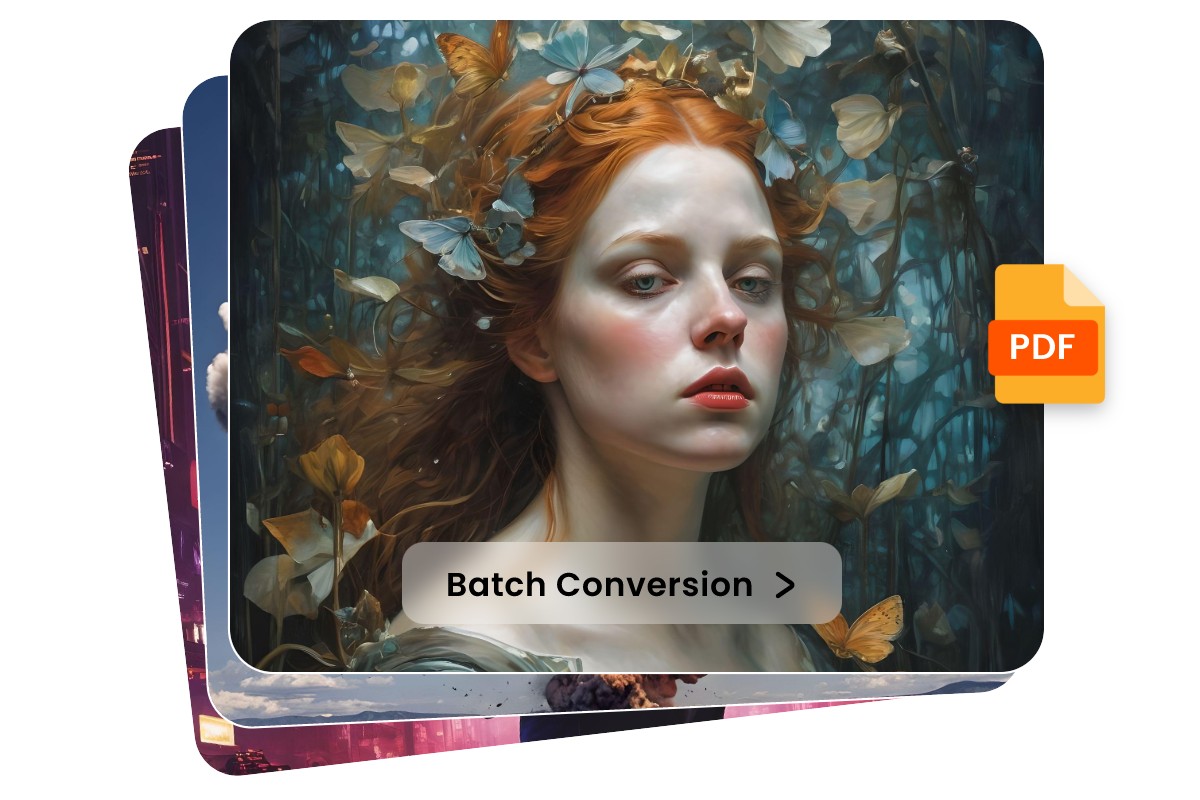 Batch convert cartoon portraits images from JFIF to PDF format in Fotor onlin JFIF to PDF converter