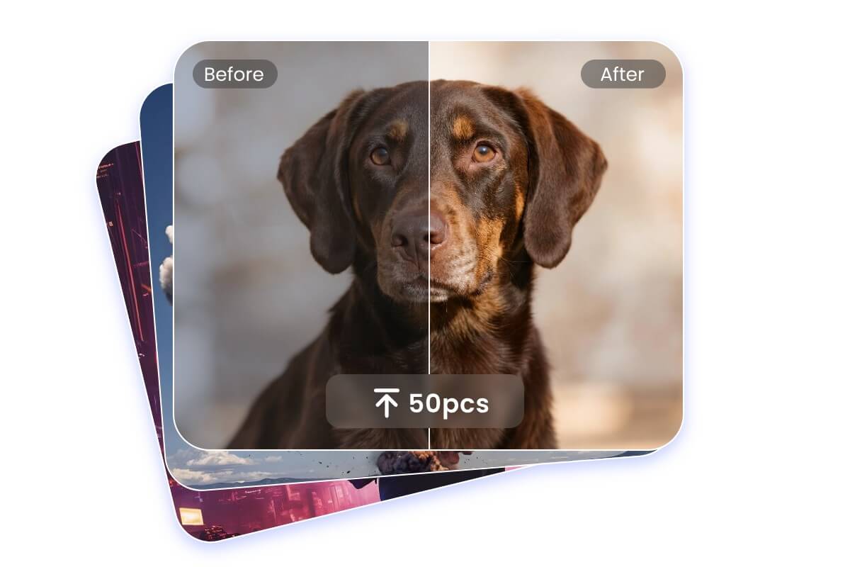 Batch enhance multiple photos at once online for free