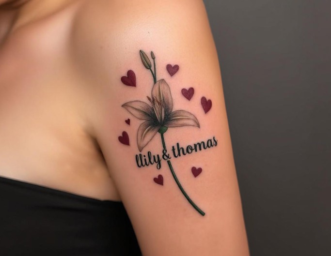 Birth Flower Tattoo with names