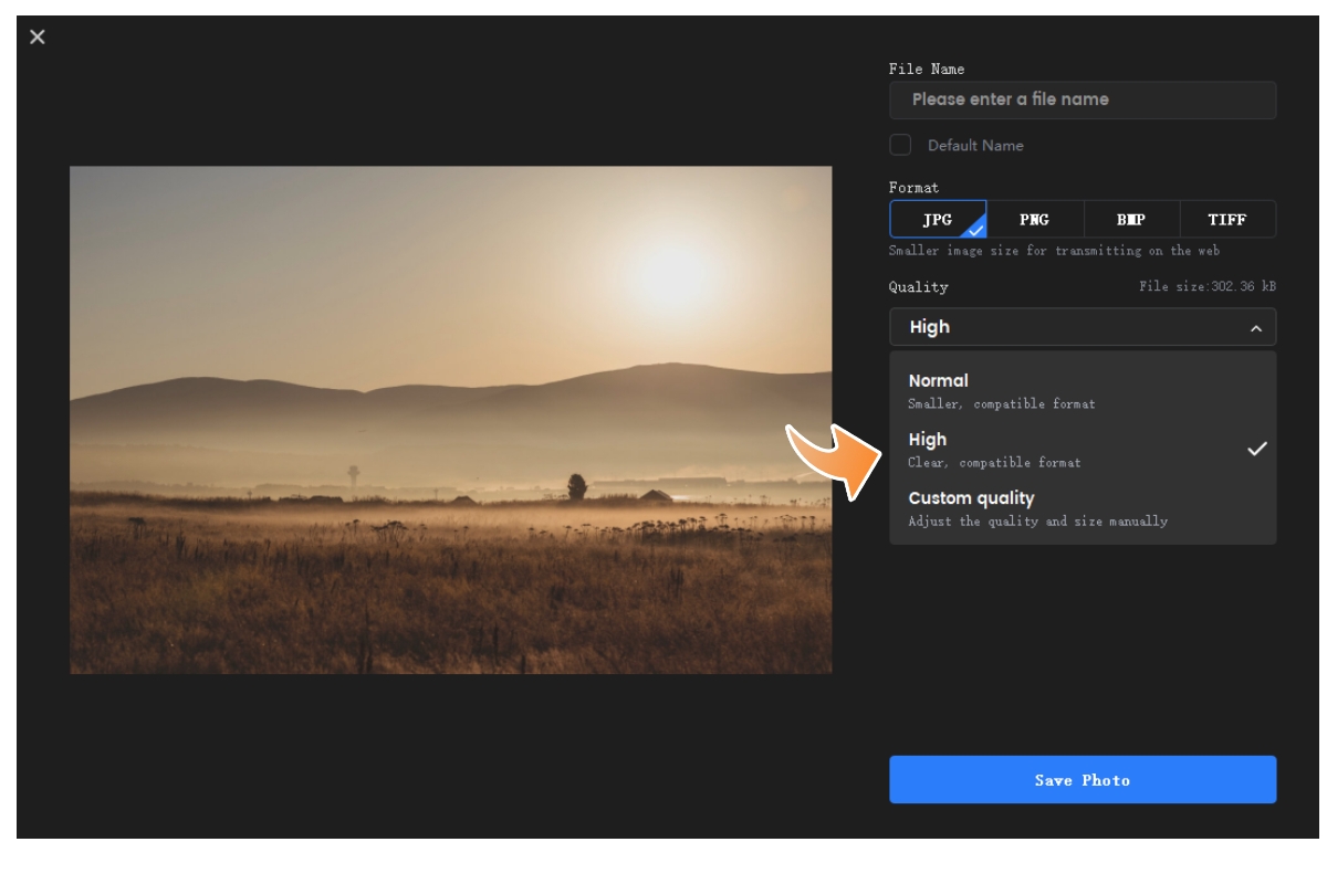 Kompres ukuran foto dengan perangkat lunak desktop fotors