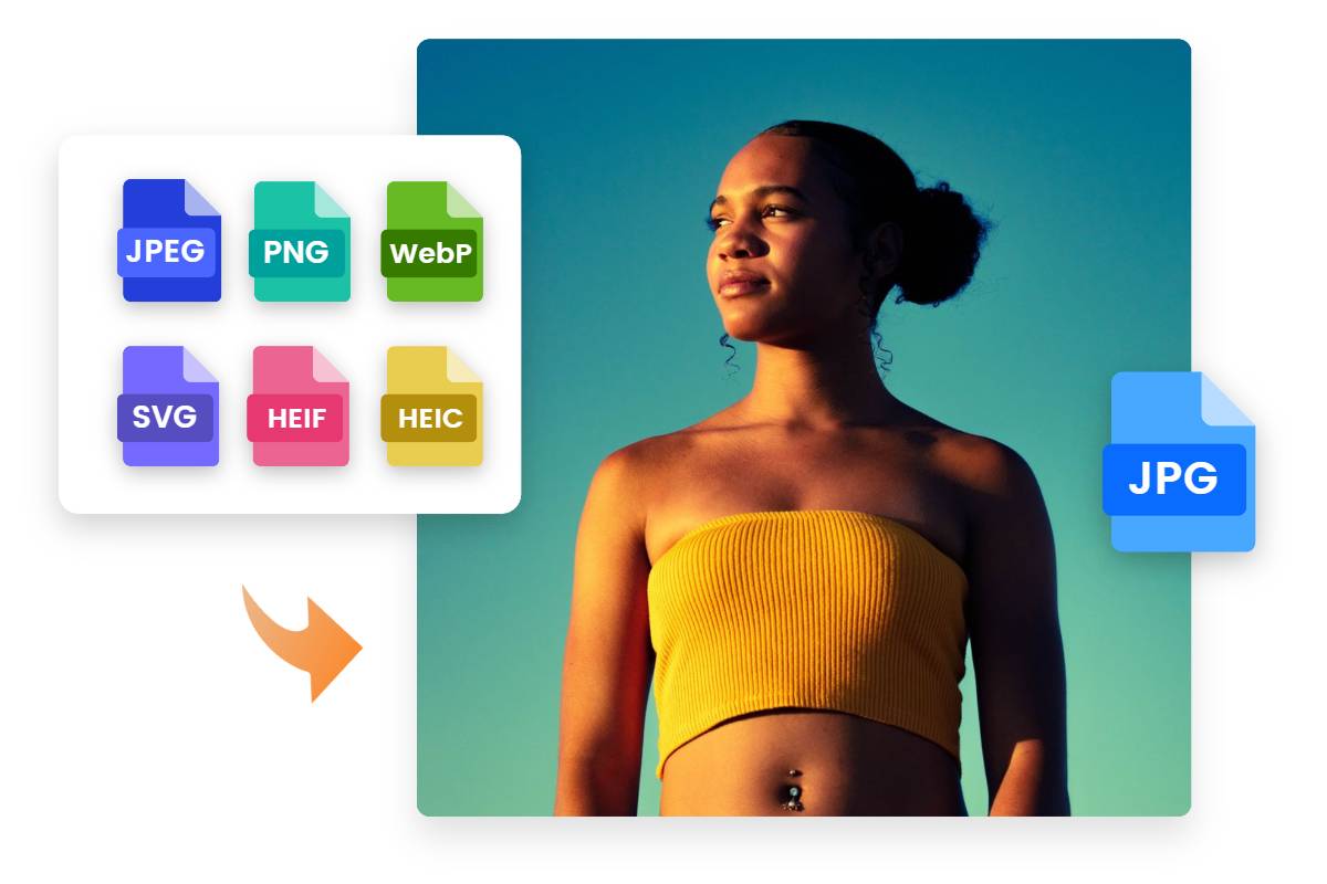 แปลง JPEG PNG WEBP SVG HEIC HEIF เป็น JPG ด้วย Fotor JPG Converter