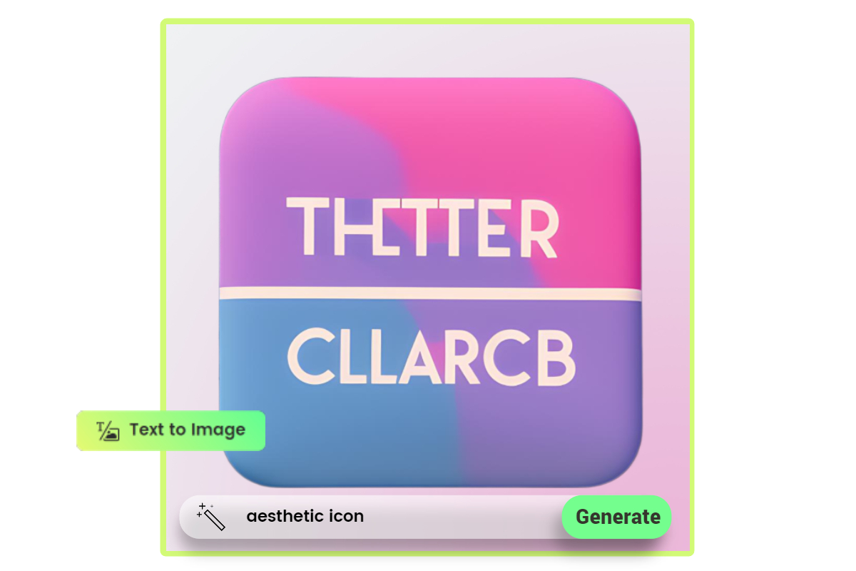 FotorのAIアイコン生成ツールを使って文字プロンプトからピンク色の美学アイコンを作成する