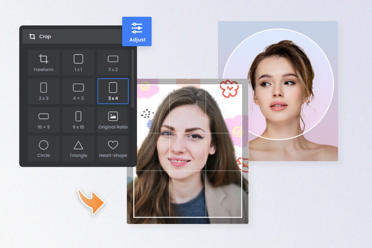 Crop and resize profile pictures to any size you like immediately with Fotors profile picture maker