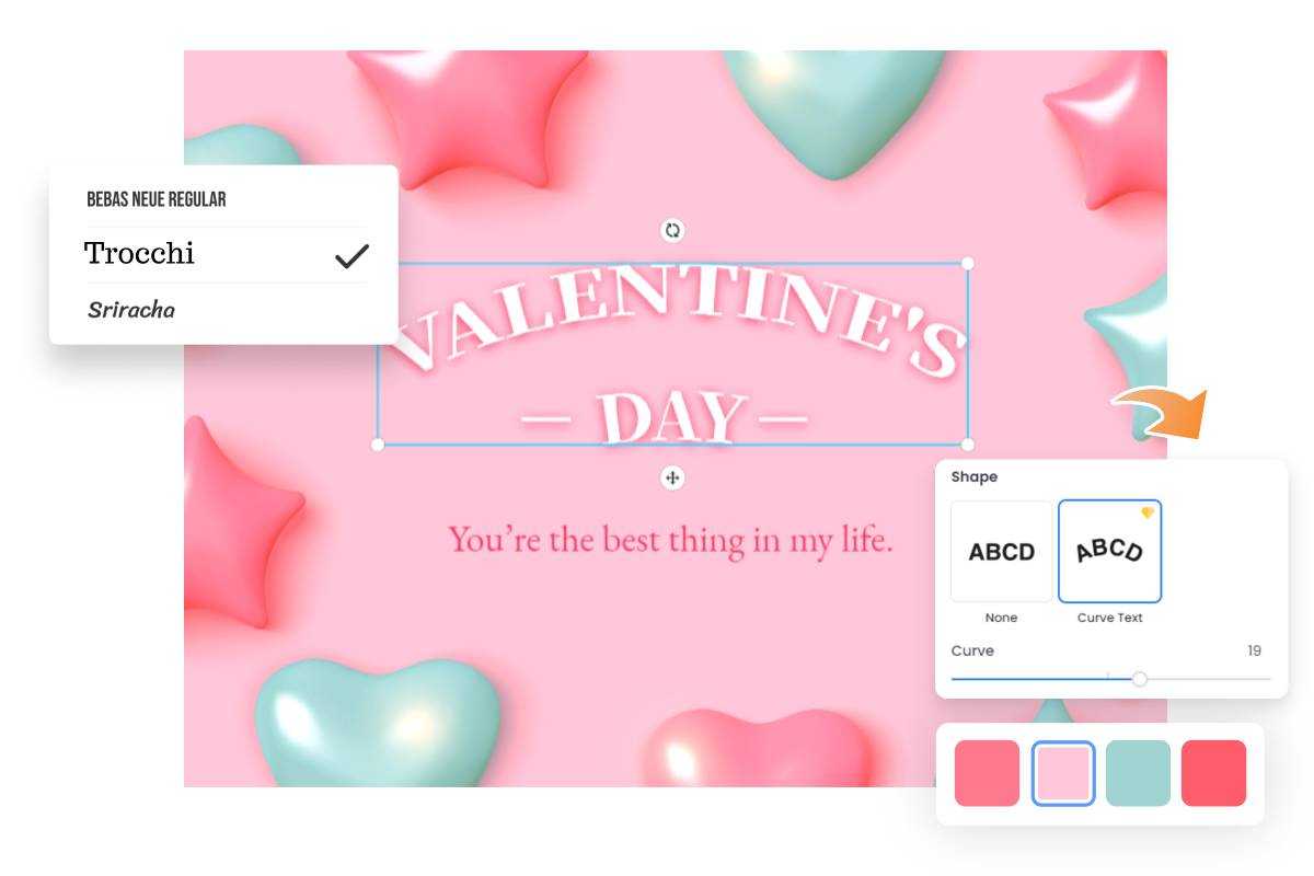 Customize Valentine card template with text and photo