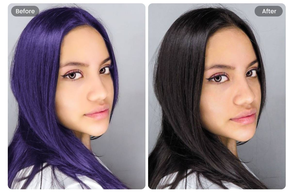 Dye your hair in black with Fotor balck filter