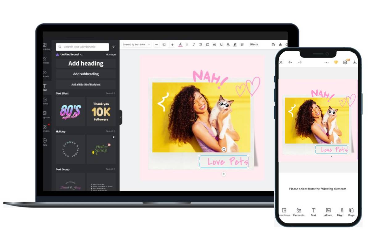 Easily add text and stickers to a photo on mobile and desktop