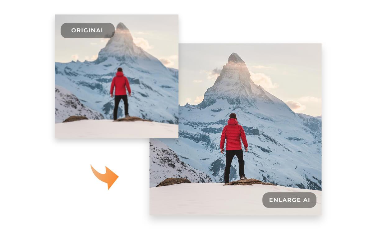 Agrandir l'image et améliorez sa qualité avec l'agrandisseur d’image AI de Fotor