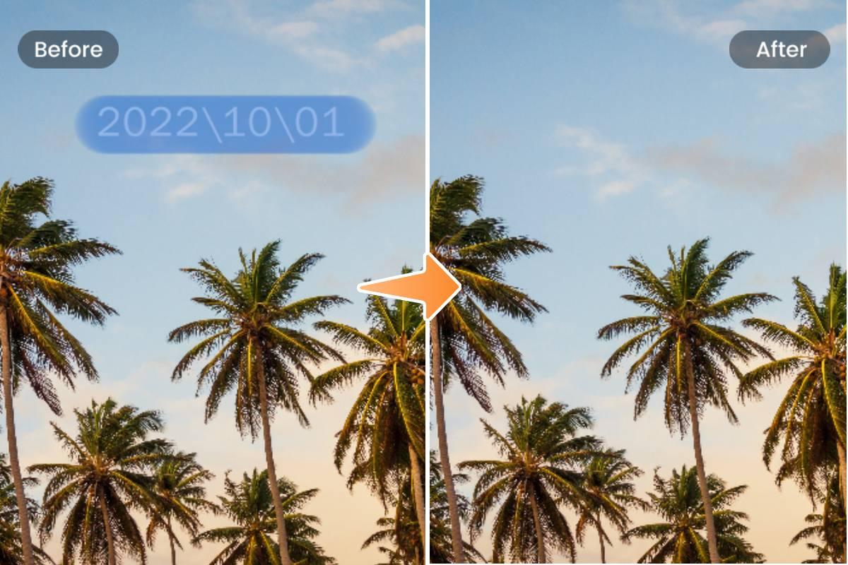 Easy to remove date stamp from photo at any time with Fotor