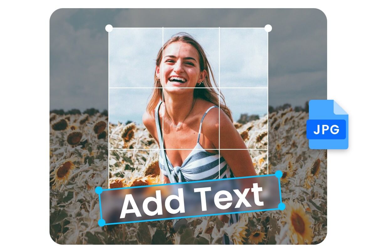 Edit a JPG image of a pretty girl by adding text and cropping online with ease