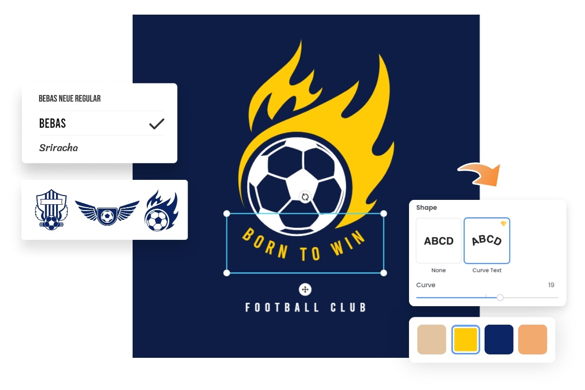 Edit and customize logo design with intuitive editing tools on Fotor logo creator