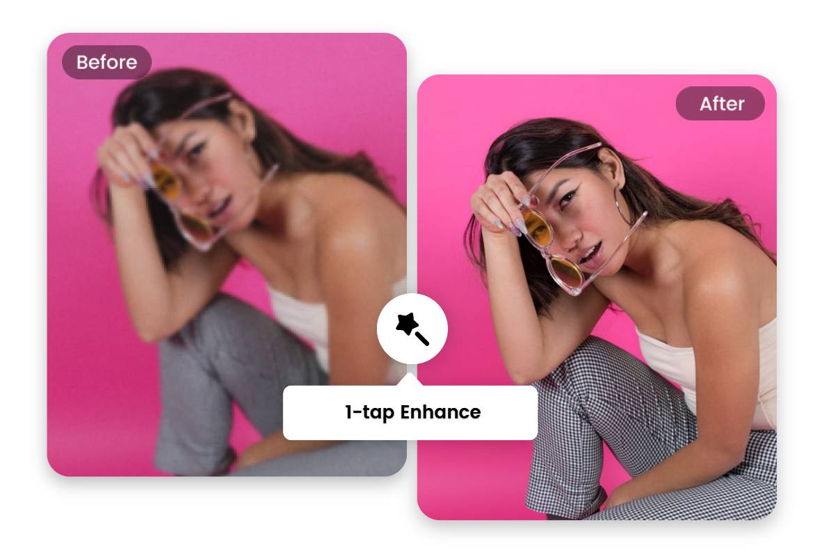 Migliora la qualità e il colore di un ritratto con l'editor di foto AI
