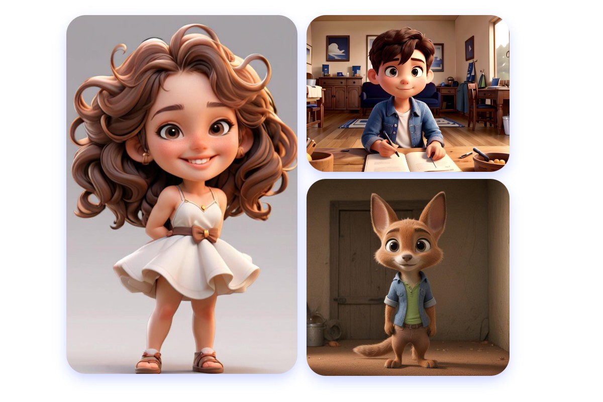 Exemples du générateur de personnage 3D IA de Fotor