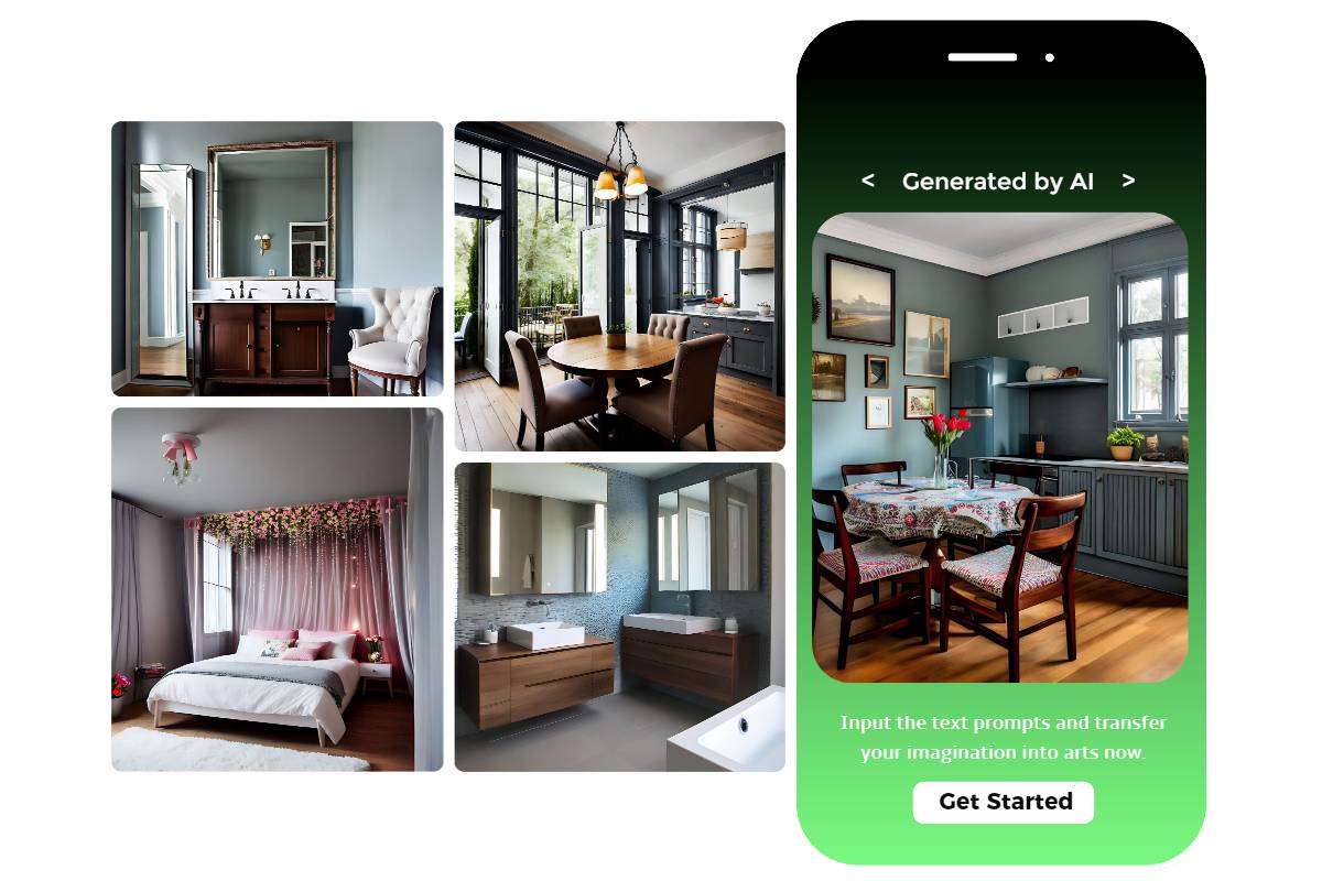 Fotor ai interior room design app and some ai generated interior designs