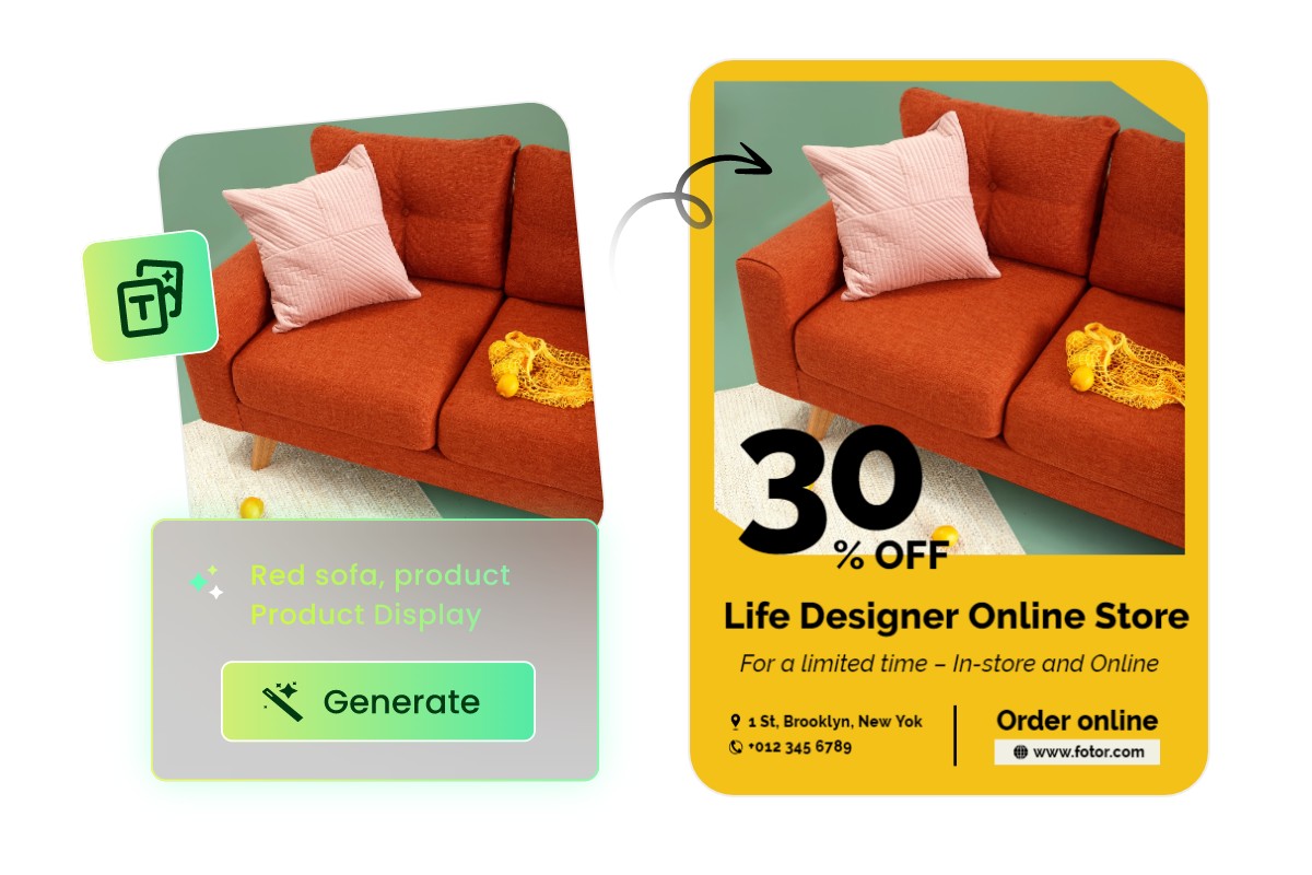 Fotor flyer maker powered by an AI image generator