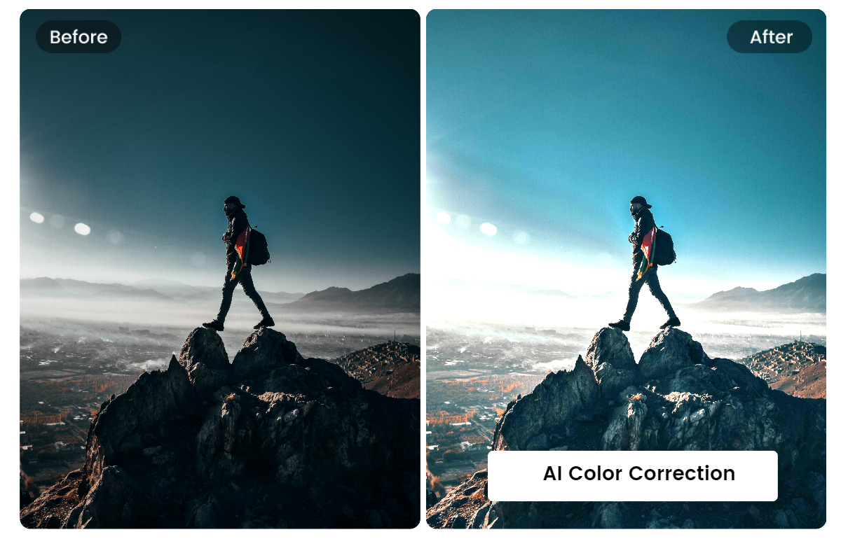 Make AI photo color corection with Fotor