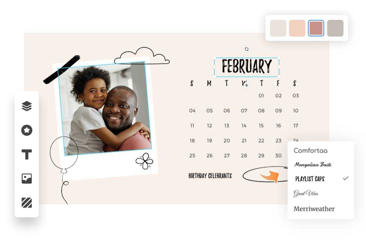 Faire un calendrier personnalisé 2026 avec le créateur de calendrier en ligne gratuit de Fotor