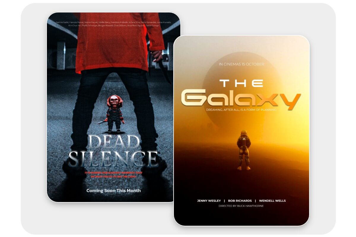 Affiches de film réalisées par le créateur d'affiches IA de Fotor