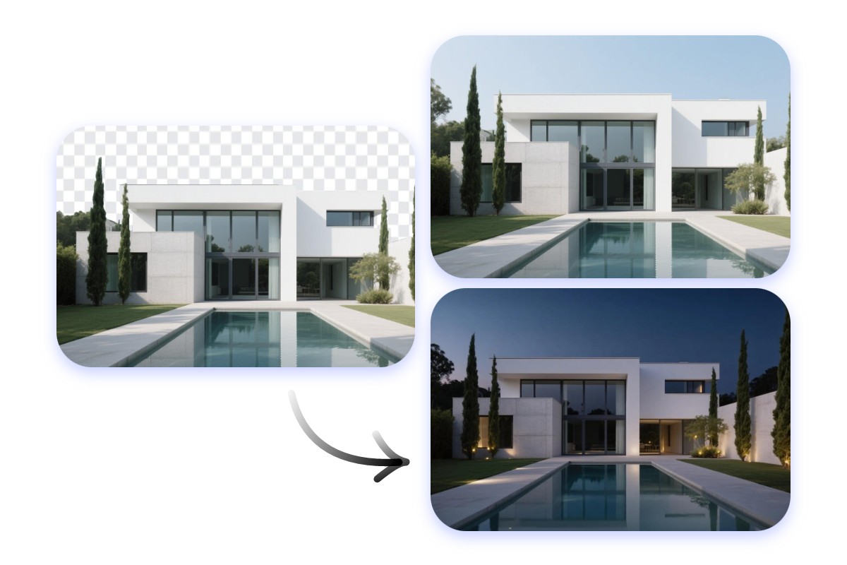 le générateur d'arrière-plan IA pour immobilier réaliste offre une expérience immersive