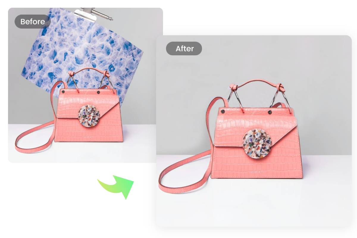 Eliminare il disordine dello sfondo dall'immagine di un prodotto con Fotor object remover