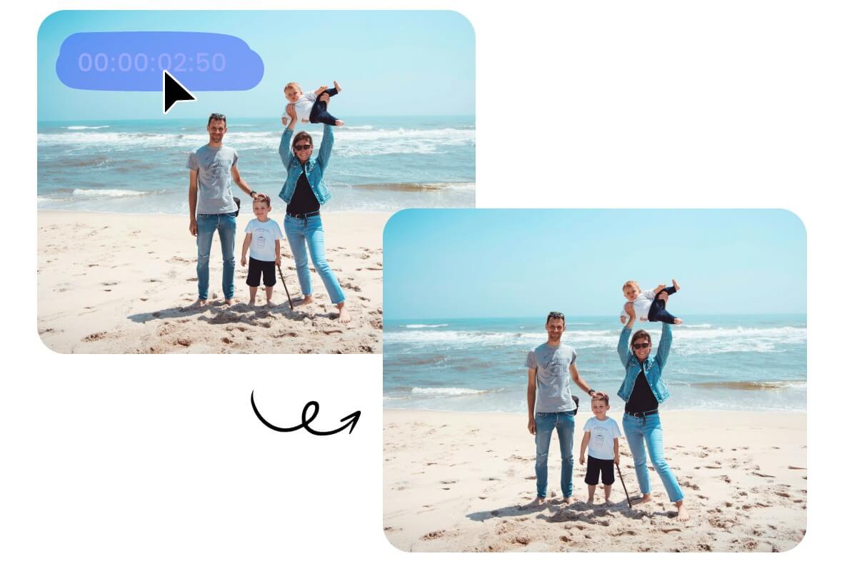 Remove distracting time stamp from personal video using Fotor AI video watermark remover