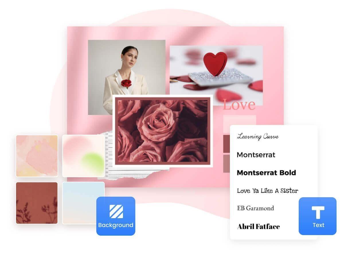 Schriftarten des Moodboard Erstellers online