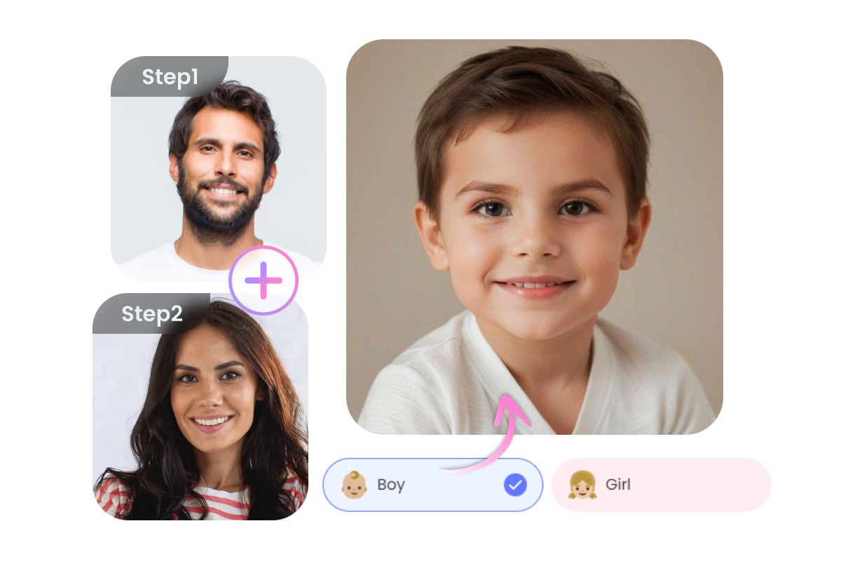 See what your baby will look like in seconds with Fotor baby face generator online free