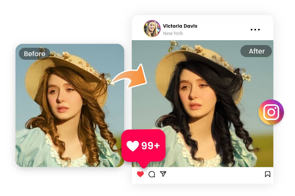 Share your new black hair photos on social media