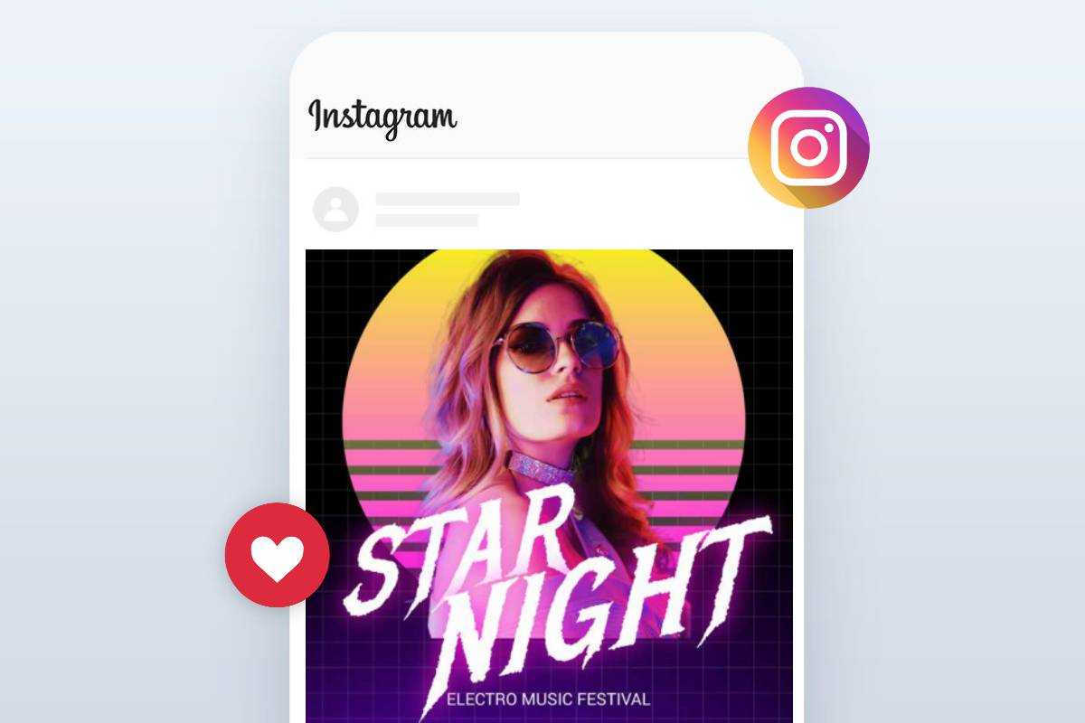Sharing band flyer on instagram