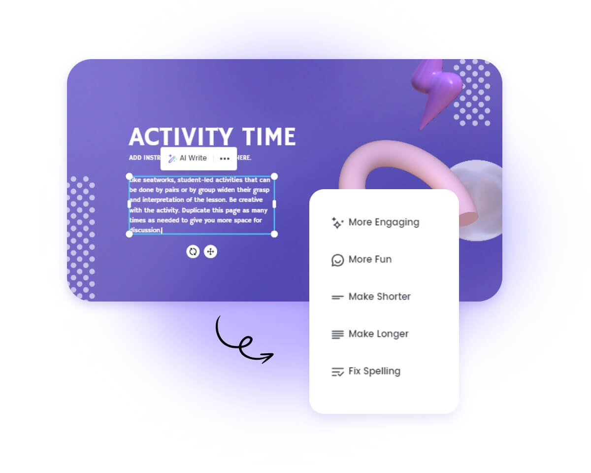 Step 2 automatically generate content with AI