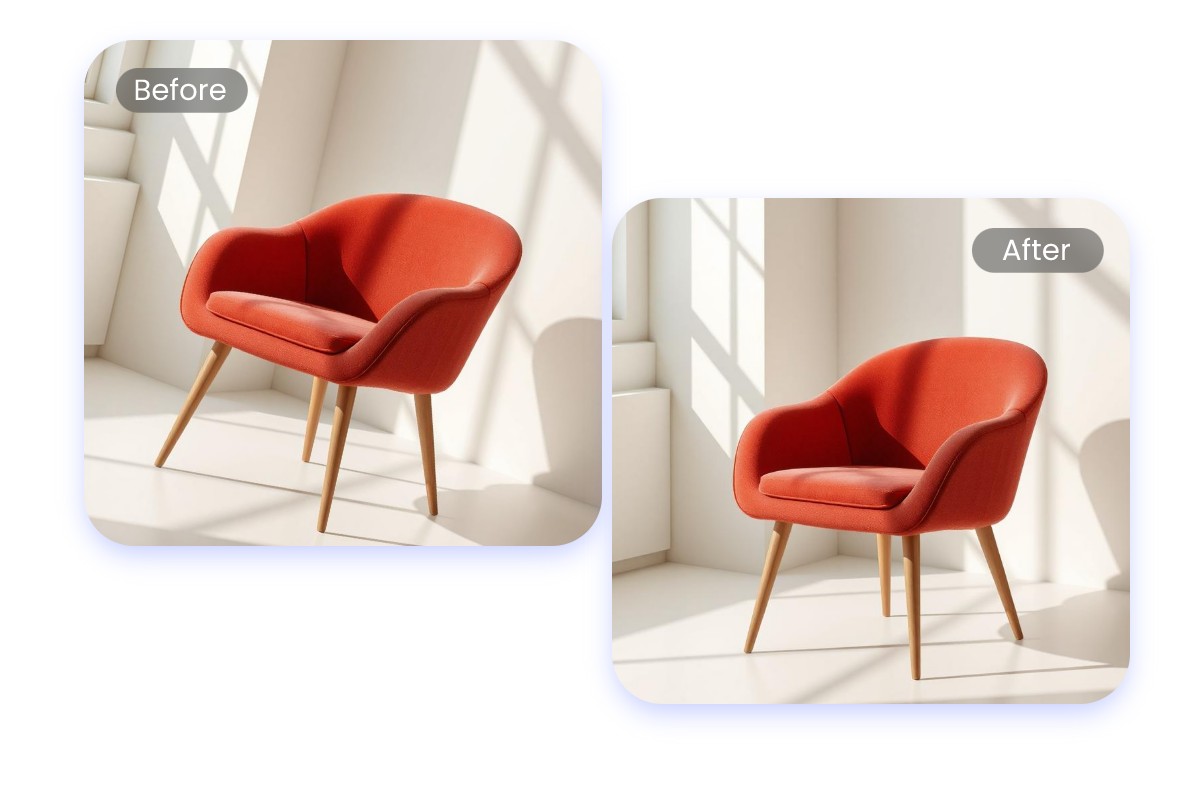 Redresser une image de chaise orange de manière professionnelle avec l’outil de redressement de Fotor