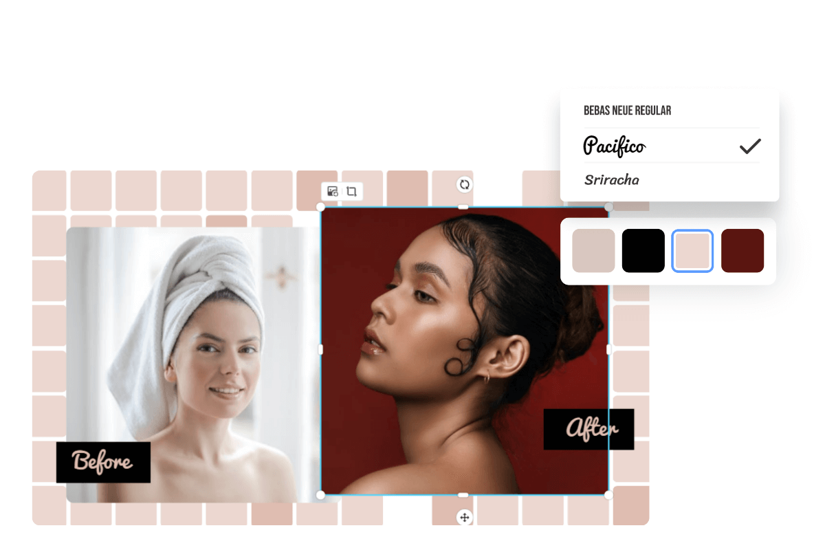 Vorher Nachher Bilder zeigen die Portraitvergleiche mit Bearbeitungsoptionen