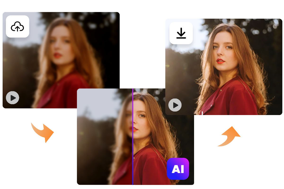 Three steps to improve video quality with ai video upscaler online