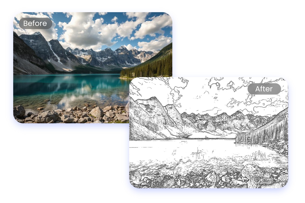 Transformer une photo de paysage en dessin linéaire