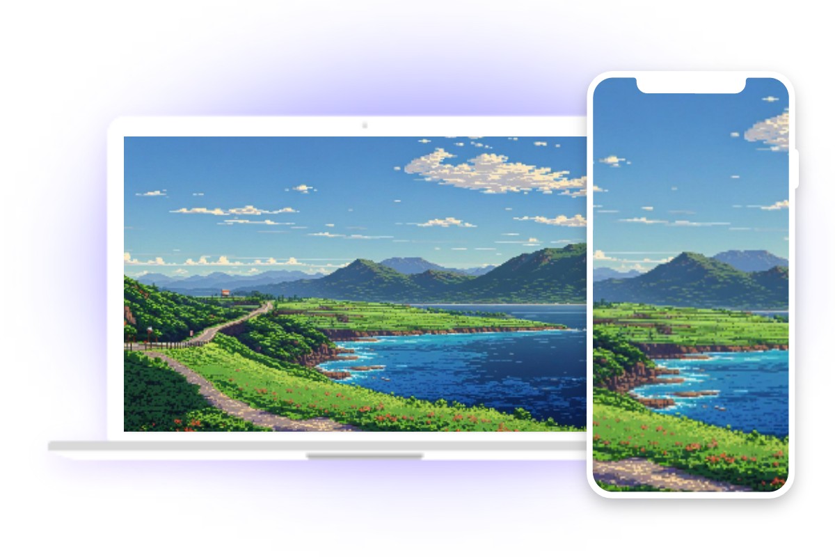 ドット絵の風景壁紙を作成