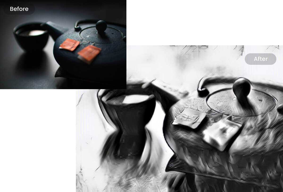 Turn a still life picture into a drawing