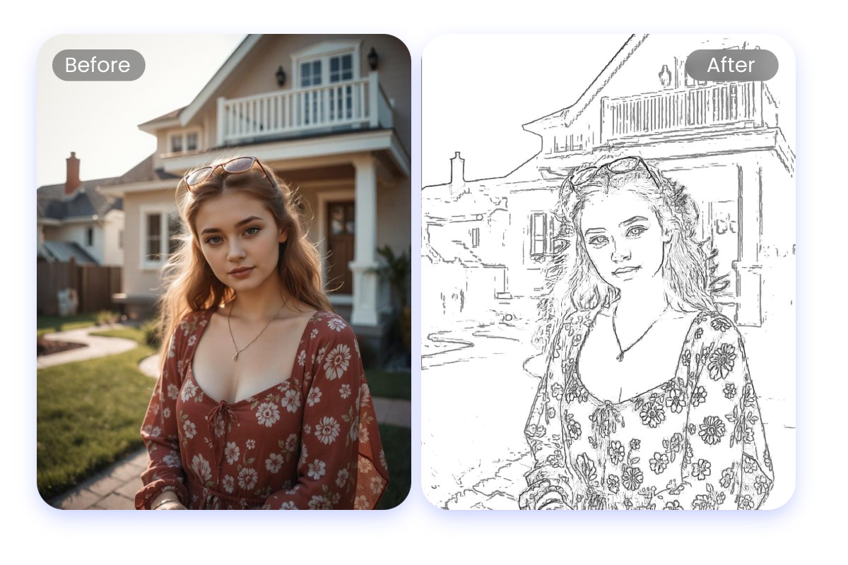 Convierte una foto de retrato en un dibujo lineal